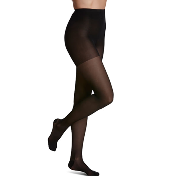 781P Style Sheer Pantyhose, 15-20mmHg, Women's, Large, Short, Black 1 Each
