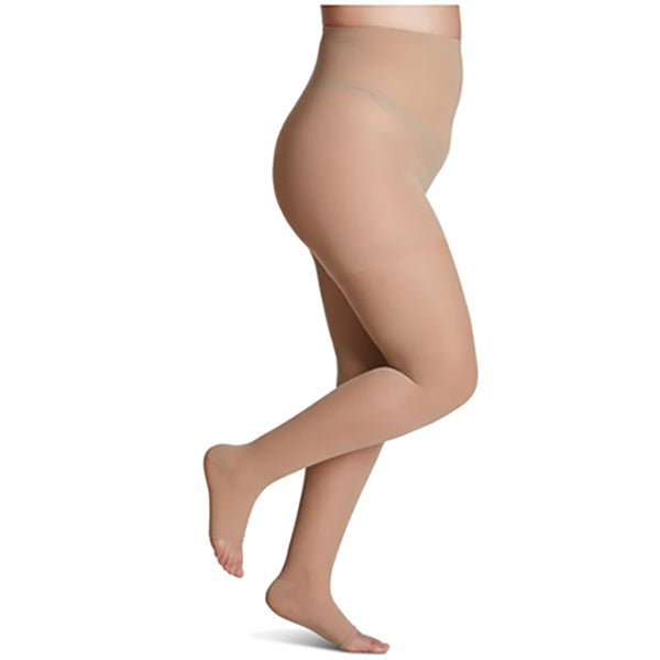 782P Style Sheer Pantyhose, 20-30mmHg, Open Toe, Medium, Long, Natural 1 Each