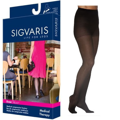 783P Style Sheer Pantyhose, 30-40mmHg, Women's, Large, Long, Black 1 Each