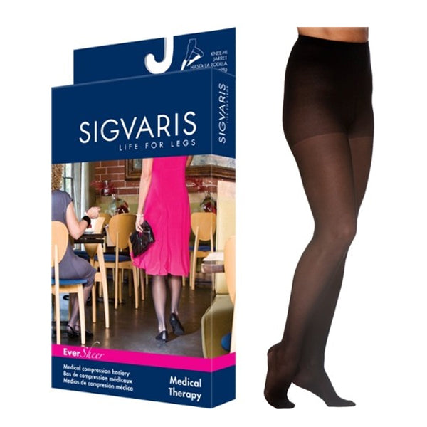 783P Style Sheer Pantyhose, 30-40mmHg, Women's, Small, Long, Black 1 Each