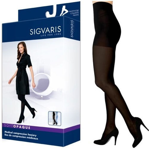 843P Style Soft Opaque Pantyhose, 30-40mmHg, Women's, Medium, Long, Black 1 Each