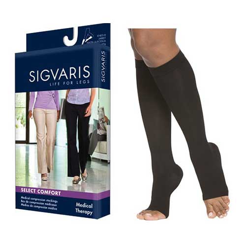 862C Essential Opaque Calf, 20-30mmHg, Open Toe, Medium, Short, Black 1 Each