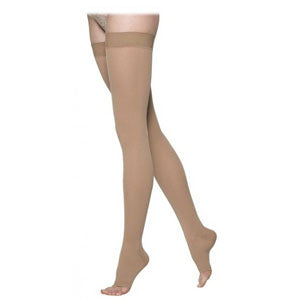 862N Essential Opaque Thigh, 20-30mmHg, Open Toe, Large, Long, Crispa 1 Each