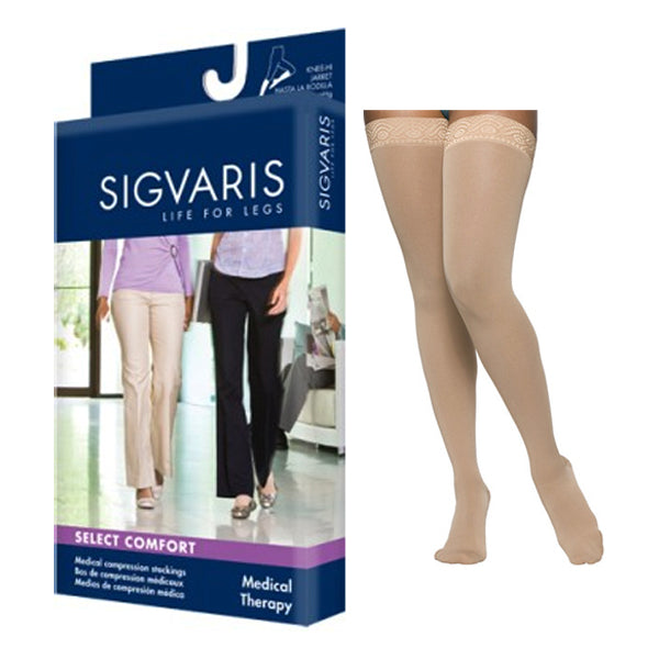 862N Essential Opaque Thigh, 20-30mmHg, Women's, Medium, Long, Natural 1 Each