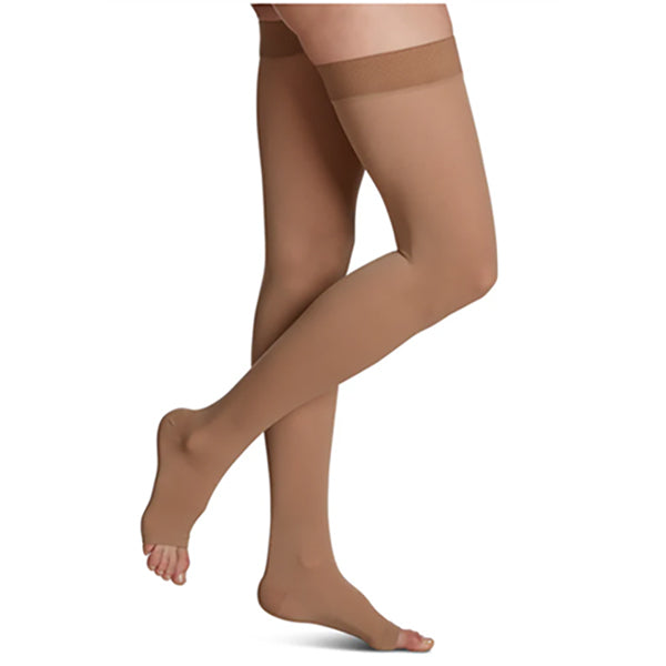 862N Essential Opaque Thigh, 20-30mmHg, Open Toe, Small, Long, Crispa 1 Each