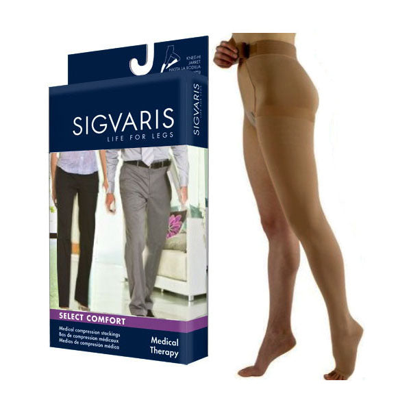 862Waist ATT Left, Essential Opaque Thigh, 20-30mmHg, Open Toe, Large, Long, Crispa 1 Each