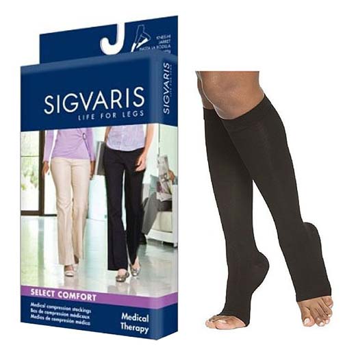863C Essential Opaque Calf, 30-40mmHg, Open Toe, Large, Long, Black 1 Each