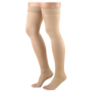 863N Essential Opaque Thigh, 30-40mmHg, Open Toe, Small, Long, Crispa 1 Each