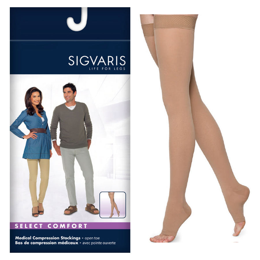 863N Essential Opaque Thigh, 30-40mmHg, Open Toe, Small, Short, Crispa 1 Each