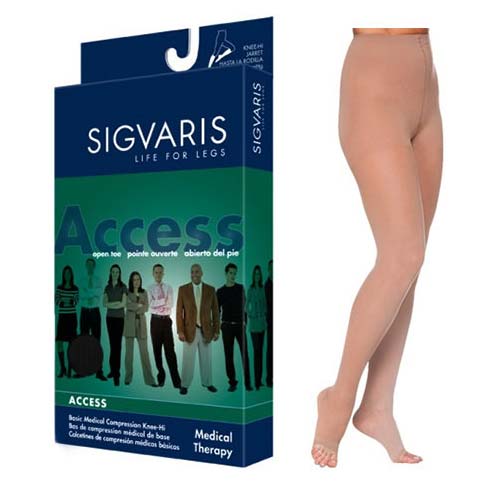972P Dynaven Pantyhose, 20-30mmHg, Open Toe, Large, Long, Crispa 1 Each