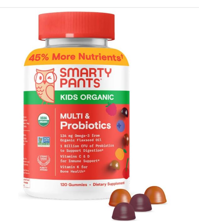 Smartypants Organic Kid's Multi & Omegas Gummy Vitamin, 120ct 1 Each