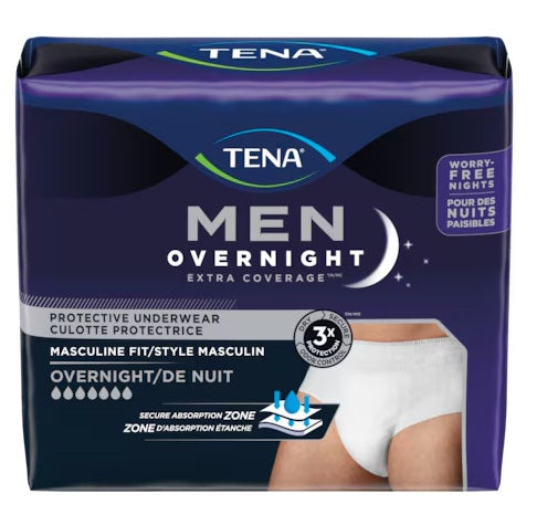 TENA Men's Overnight Underwear, L/XL