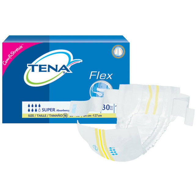 TENA ProSkin Flex Super Belted Incontinence Briefs, Size 16, 33" - 50" Waist 30 Pack