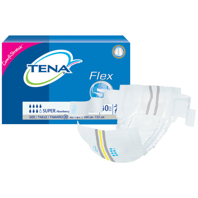 TENA ProSkin Flex Super Belted Incontinence Briefs, Size 20, 41" - 61" Waist 30 Pack