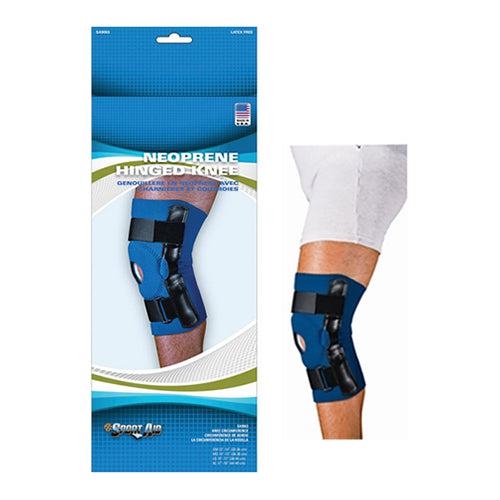 Sportaid Hinged Knee Brace with Open Patella, Neoprene, Blue, X-Large 1 Each