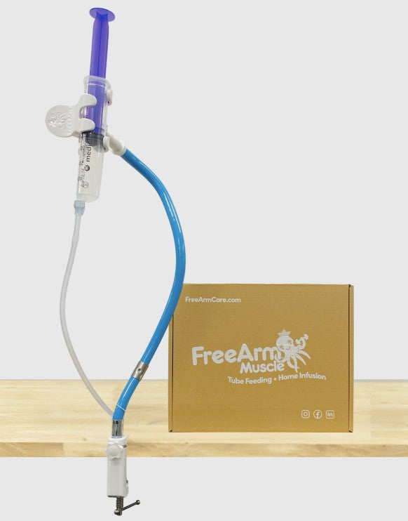 FreeArm Muscle Tube Feeding and Infusion Holder, Blue