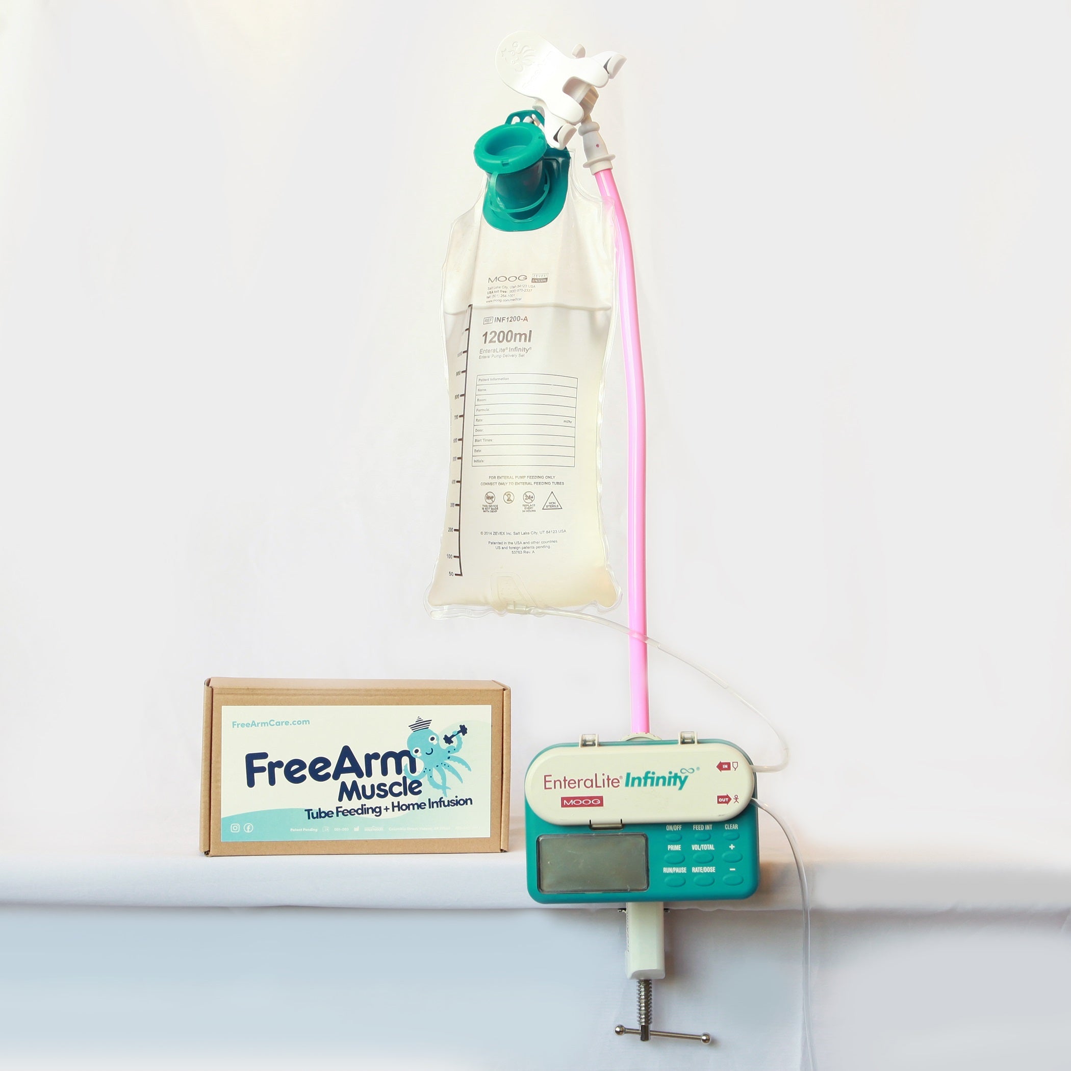 FreeArm Muscle Tube Feeding and Infusion Holder, Pink 1 Each