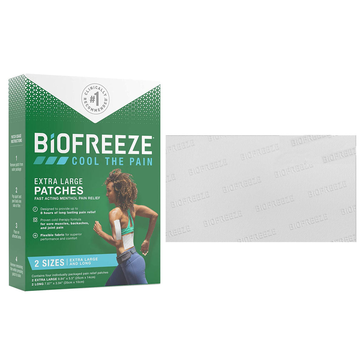 Biofreeze Extra Large Patch, 4 ct 4 Box