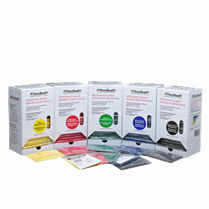 Theraband Dispenser Pack Thin 30-5Ft Bands 1 Box