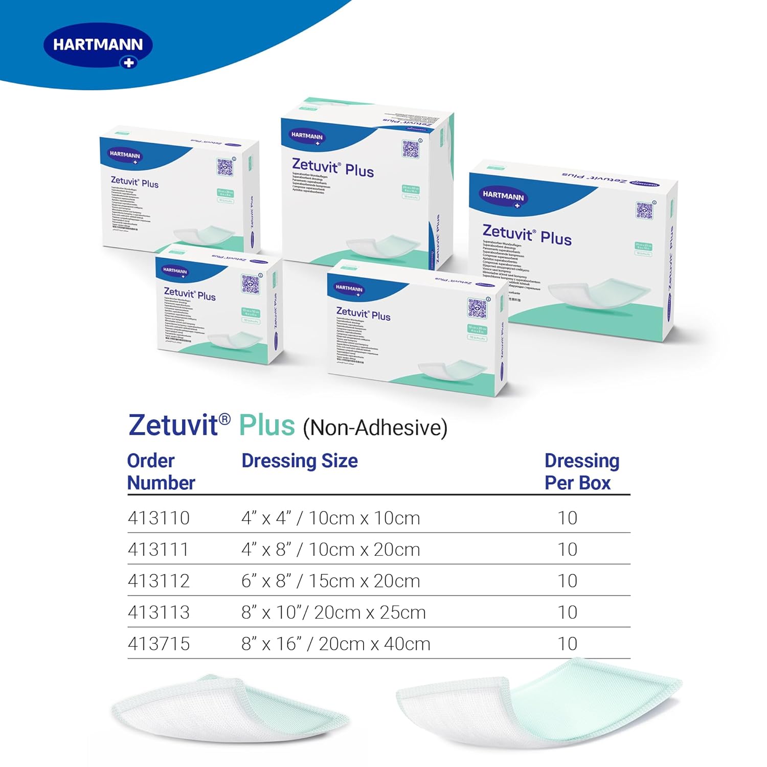Hartmann Zetuvit® Plus Superabsorbent Dressing Non Adhesive Pad Box of 10